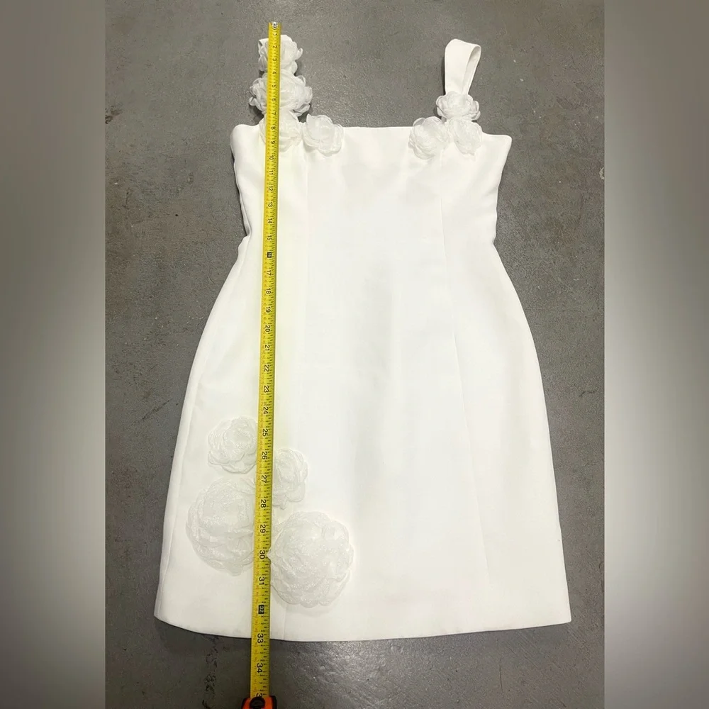 ELLIATT Trompe Mini Floral 3D Dress in Ivory LWD Bridal Little White Dress SMALL - Picture 13 of 16